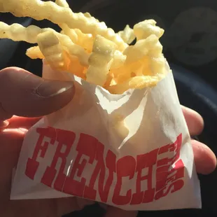 french fries in a paper bag