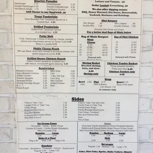 The menu