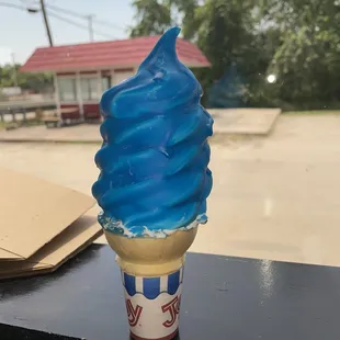Blue raspberry dip cone