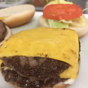 Double cheese burger made to order. Mmmmm