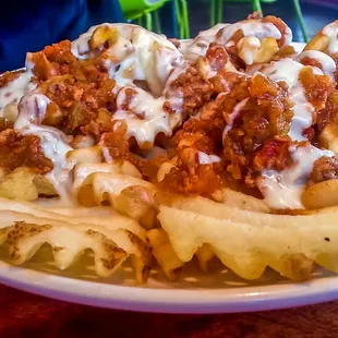 chili cheese waffle fries