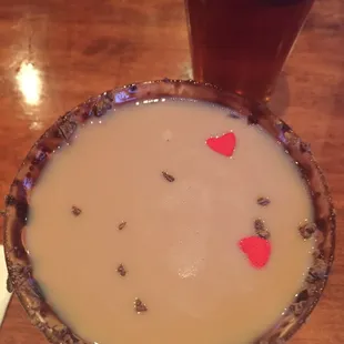 A chocolate truffle martini for Valentine's Day! Our waitress Kim was super sweet ! Good food! Good people!