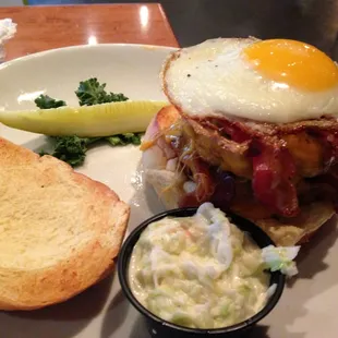 Five napkin burger with an egg!