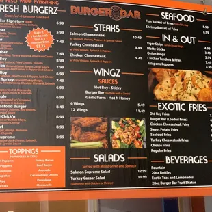 Current 2021 menu