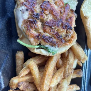Salmon seafood burger