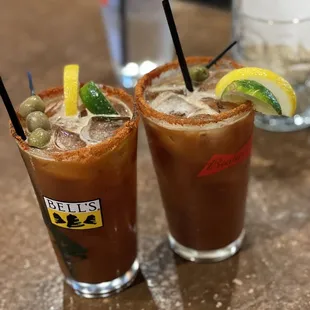 Amazing Bloody Mary&apos;s topped off with a splash of Guinness!