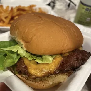 Traditional cheeseburger burger