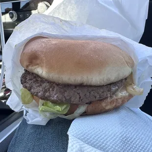 Hamburger- all the way .