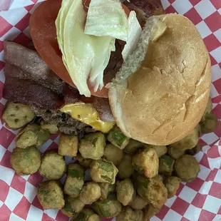 Bacon cheeseburger tray