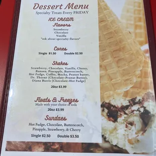 Dessert Menu