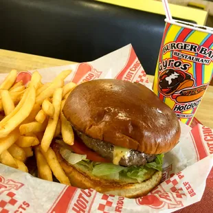 A burger &amp; fries at 8am!! Sometimes you just need it!