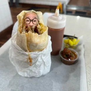 a burrito wrapped in a wrapper