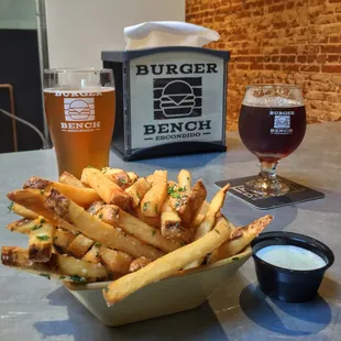 Truffle Fries and a Belching Beaver Peanut Butter Ale :)