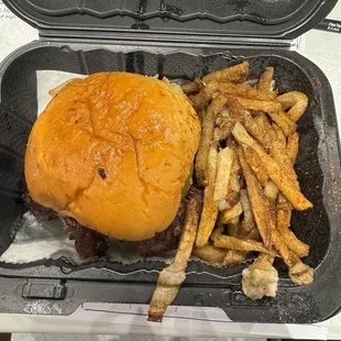 Classic Smash Burger ; Small Masala Fries