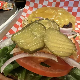 Burger with all the fixings.