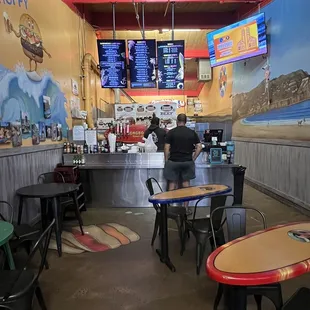 the interior of a fast food restaurant