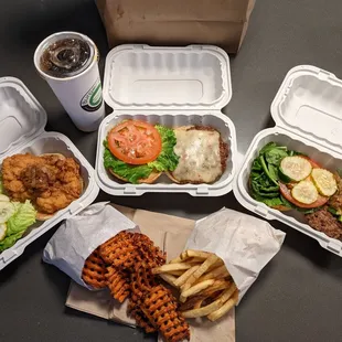 To go order ... sides are large..we split 2 fries 3 ways