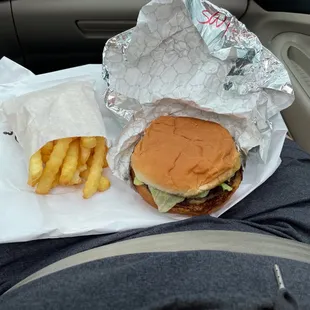 Cheeseburger and fries