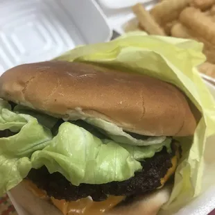 Double cheeseburger  with jalapeños