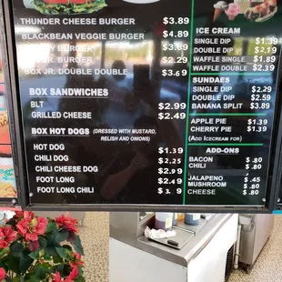 Since there is no menu online...