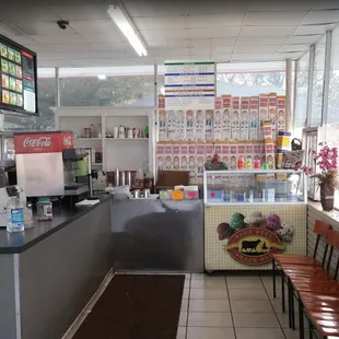 the inside of a restaurant