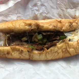 Philly Cheese Steak. May not look the prettiest, but it tastes Amazing! Hot n fresh and I&apos;d definitely have it again.