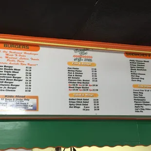 And the rest of the menu.