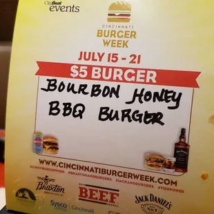 a sign for burgers and burgers