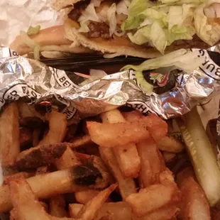 The$5 burger week special but fries are not included.