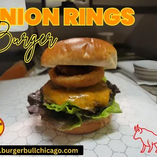 Bull Burger&apos;s Onion Ring Burger
