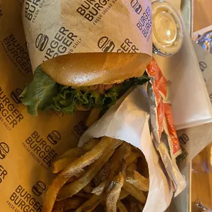 BMF burger and fries