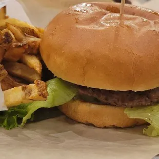 Burger and fries