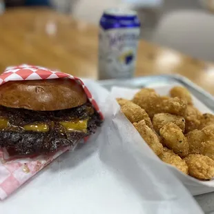 Burger and Tater Tots