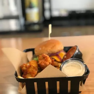 The Lunch Box combo with extra Dipping Sauces