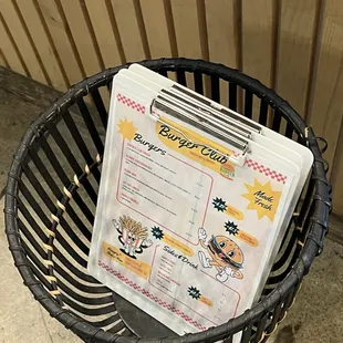 cute menu basket :-3