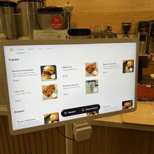 Touchscreen menu and kiosk transaction