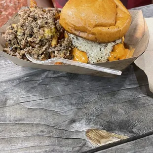 Kicker and cheese steak fries