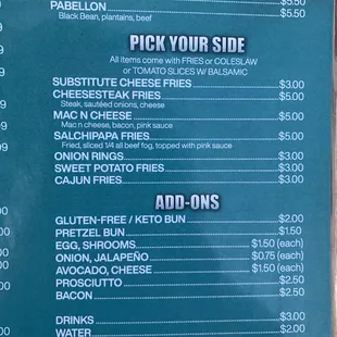 menu 3/27/23