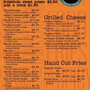 Menu from FB,