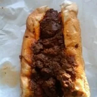 Fried Half Smoke w/ Chili 1