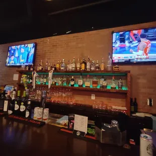 Liquor selection plus the TVs