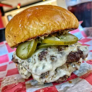 The House Burger is insane!! So good!! So worth it!! IG: @bettyeatsthecity