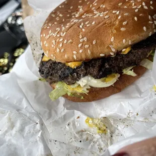 Burger with cheese added