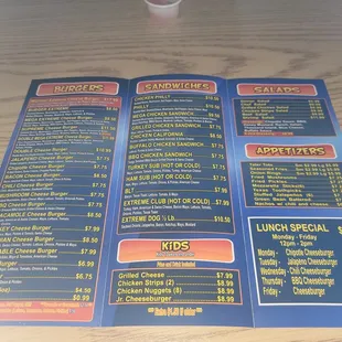 Inside of menu