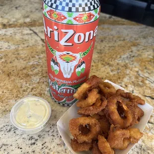 Calamari with Tartar sauce and a Watermelon Arizona for this hot day