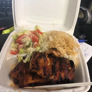 Korean BBQ chicken... large portion 3 thighs... omg and really good and spicy love it!