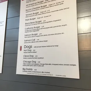 a menu for a restaurant