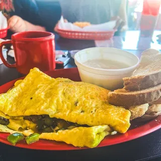 Philly Cheesesteak Omelet with Provolone