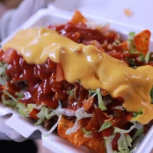 BEEF NACHO WITH NACHO CHEESE