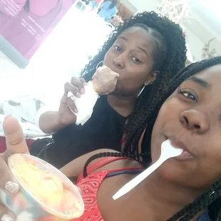 Enjoying my ice cream